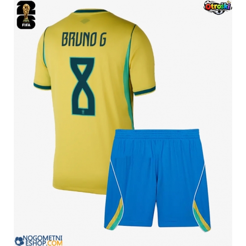Otroški Nogometni dresi Brazilija Bruno Guimaraes #8 Domači SP 2026 Kratek Rokav (+ Kratke hlače)